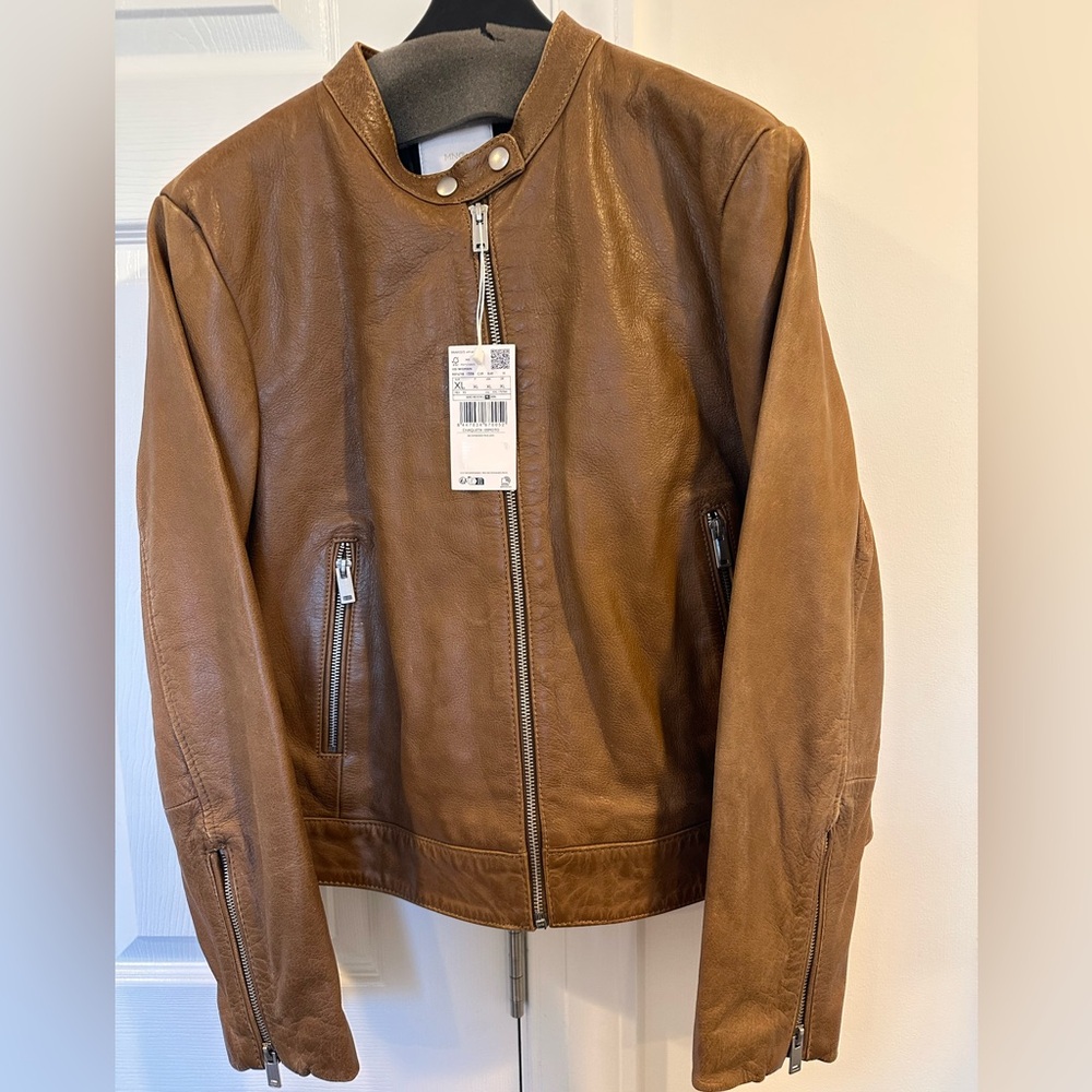 MNG Brown Leather Jacket
